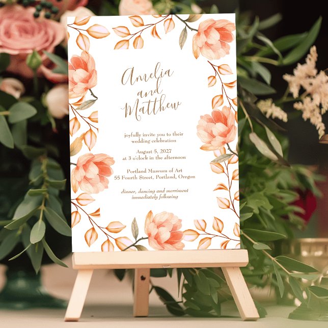 Invitación de boda Peachy Peonies (Subido por el creador)