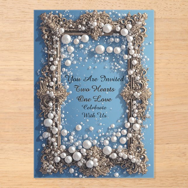 Invitación de Boda Pearl Frame Tarjeta de Invitaci (Anverso)