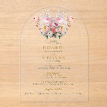Invitación de boda Peony Whisper