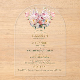 Invitación de boda Peony Whisper