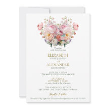 Invitación de boda Peony Whisper