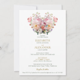 Invitación de boda Peony Whisper