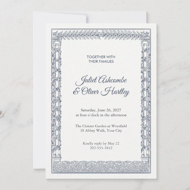Invitación de boda Peristilo Arcadia (Anverso)