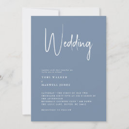 Invitación de boda Periwinkle moderna sin padres