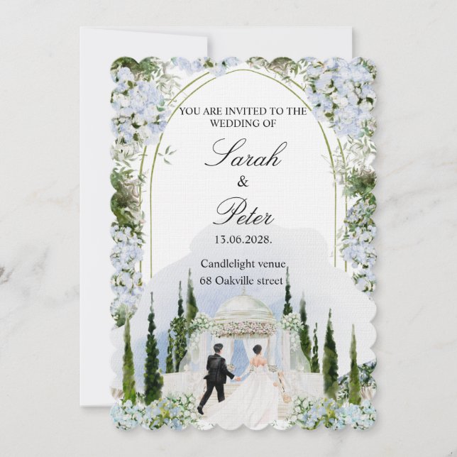 Invitación de boda personalizable (Anverso)