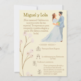 Invitación de Boda Personalizable