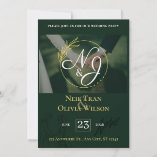 Invitación de boda personalizable elegante