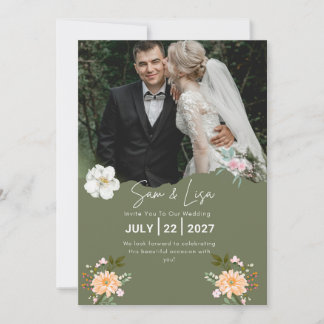 Invitación de boda personalizable – Floral elegant