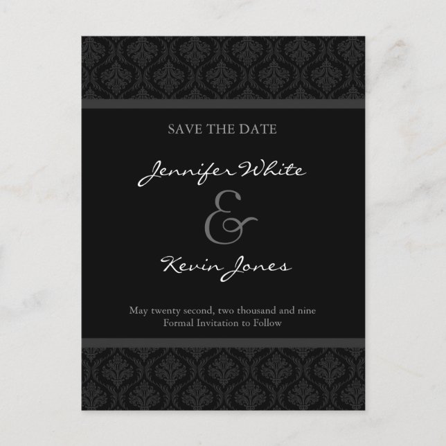 Invitación de boda personalizable para guardar la  (Anverso)