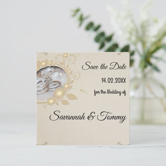 Invitación de boda personalizada (Anverso de pie)