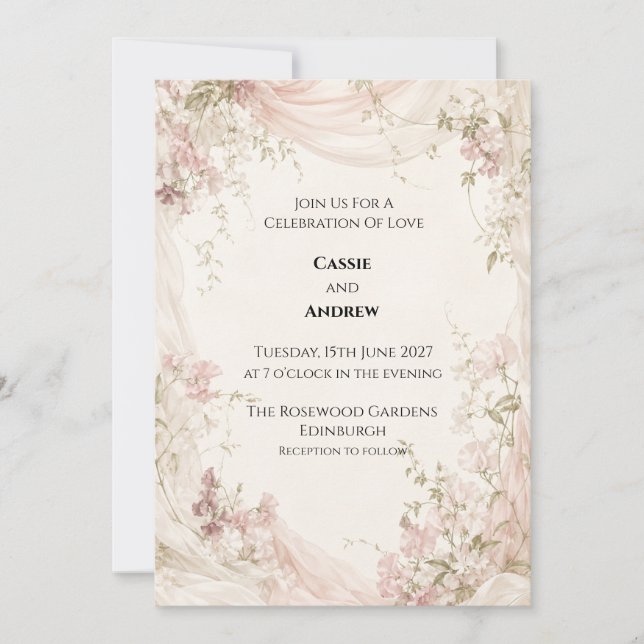 Invitación de boda personalizada (Anverso)