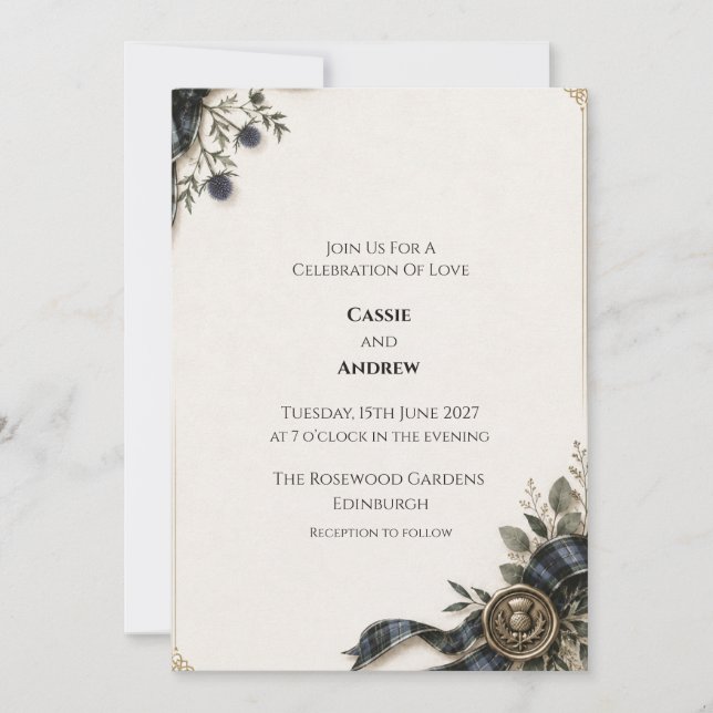 Invitación de boda personalizada (Anverso)