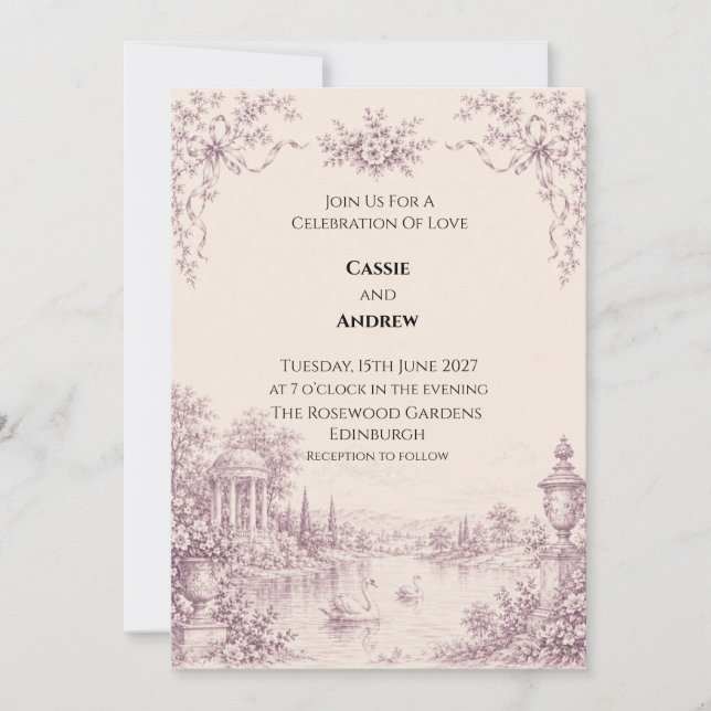 Invitación de boda personalizada (Anverso)