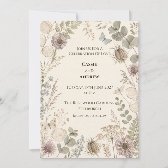 Invitación de boda personalizada (Anverso)
