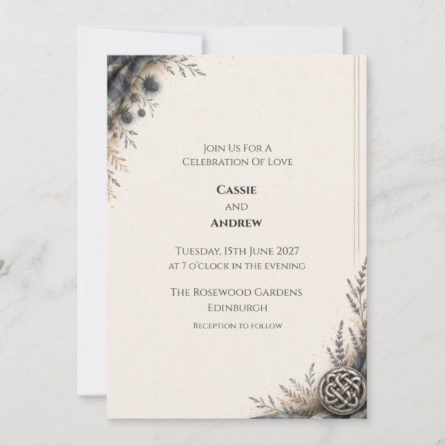 Invitación de boda personalizada (Anverso)