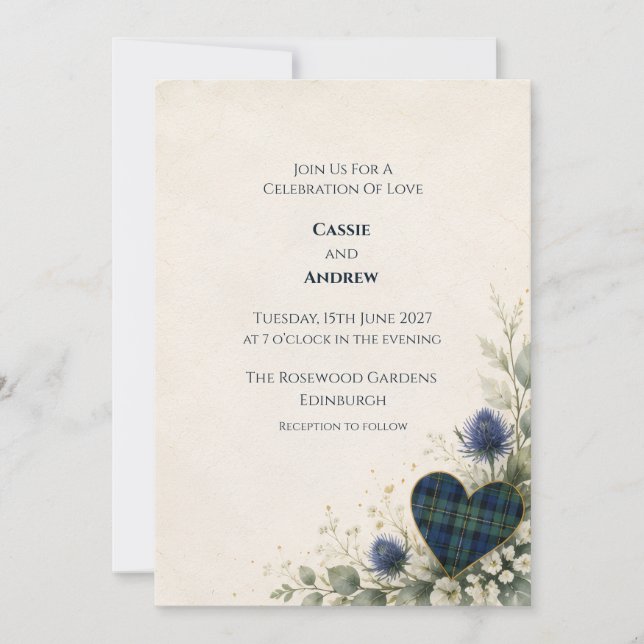 Invitación de boda personalizada (Anverso)