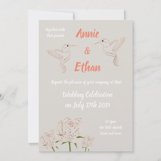 Invitación de boda personalizada (Anverso)