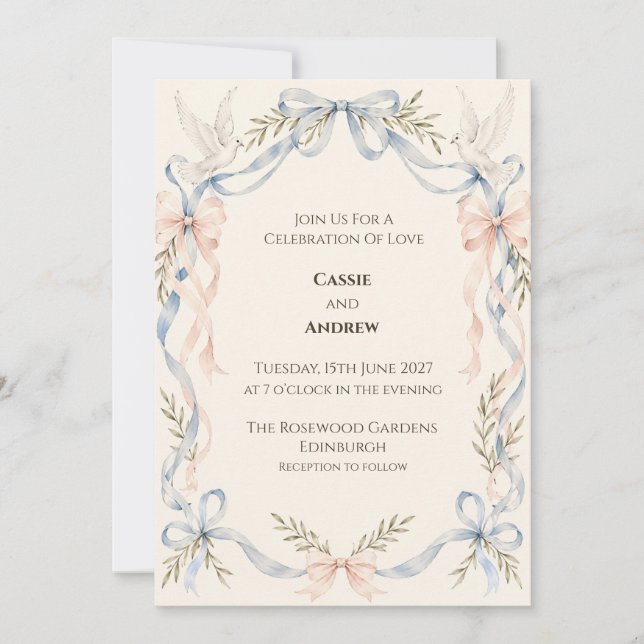 Invitación de boda personalizada (Anverso)