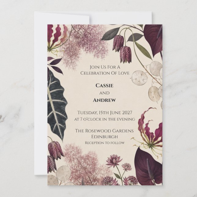 Invitación de boda personalizada (Anverso)