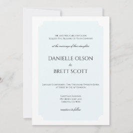 Invitación de boda personalizada azul costera