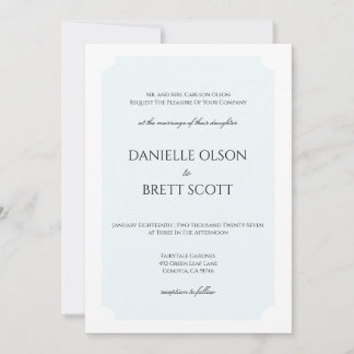 Invitación de boda personalizada azul costera