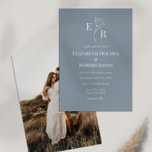 Invitación de Boda Personalizada con Foto y Monogr