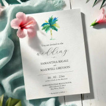 Invitación de Boda Personalizada con Palma en Acua