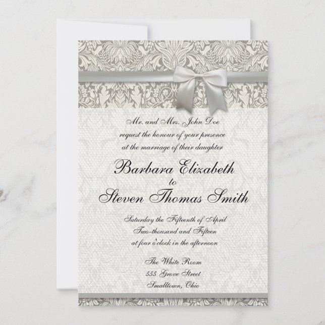 Invitación de boda personalizada con plantilla de  (Anverso)