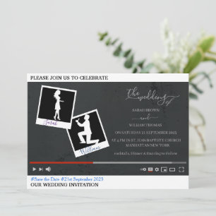 Invitación de boda personalizada con tema de Youtu