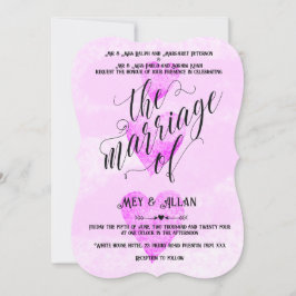 Invitación de boda personalizada corazones tradici