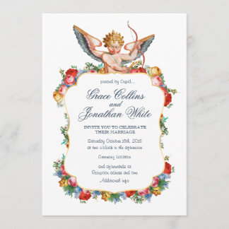 Invitación de boda personalizada Cupid angel