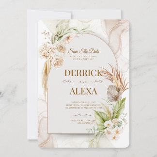 Invitación de boda personalizada | Floral rústica