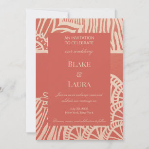 Invitación de Boda Personalizada Floral Zebra Terr