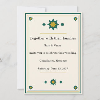 Invitación de boda personalizada marroquí Zellige