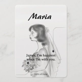 Invitación de boda personalizada para novia y novi