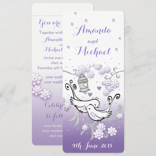 Invitación de boda personalizada para pastel love  (Anverso / Reverso)