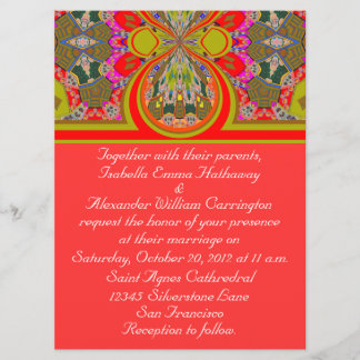 Invitación de boda personalizada roja elegante 201