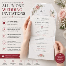 Invitación de boda personalizada todo en uno con R