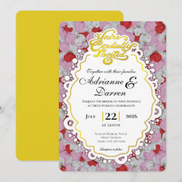 Invitación de Boda Pétalo de Rosa 1 con Letras Dor