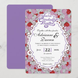 Invitación de Boda Pétalo de Rosa 1 con Letras Mor