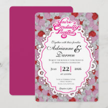 Invitación de Boda Pétalo de Rosa 1 con Letras Ros