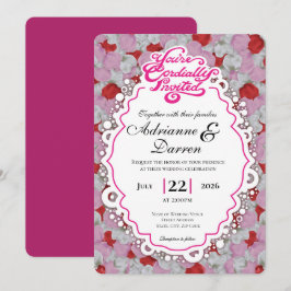 Invitación de Boda Pétalo de Rosa 1 con Letras Ros