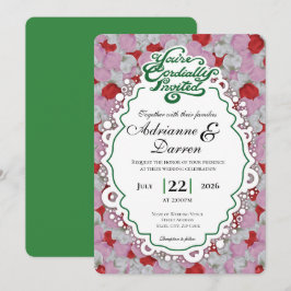 Invitación de Boda Pétalo de Rosa 1 con Letras Ver