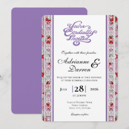 Invitación de Boda Pétalo de Rosa 2 con Letras Mor