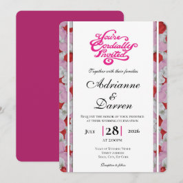 Invitación de Boda Pétalo de Rosa 3 con Letras Ros