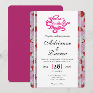 Invitación de Boda Pétalo de Rosa 3 con Letras Ros