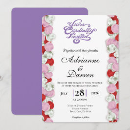 Invitación de Boda Pétalo de Rosa 4 con Letras Mor