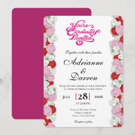 Invitación de Boda Pétalo de Rosa 4 con Letras Ros