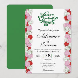 Invitación de Boda Pétalo de Rosa 4 con Letras Ver