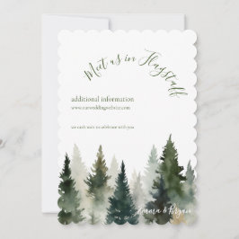 Invitación de Boda | Pinos de Bosque Acuarela